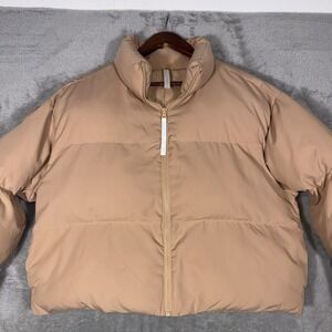 FABLETICS Wander Cropped Puffer Women's Size MED Peachy Pink